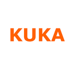 Orange Kuka logo on a white background