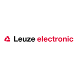 Black and red Leuze logo on a white background