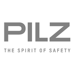 Grey Pilz logo on a white background